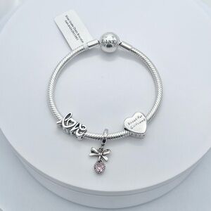 Linx Snake Chain Bracelet with Girlfriend Themed Charms